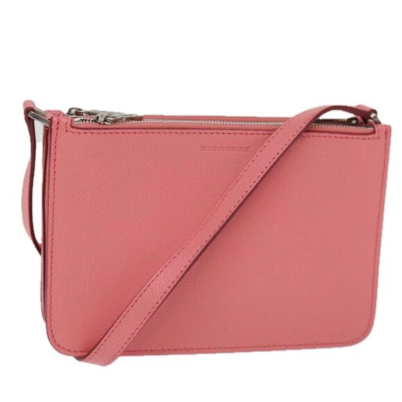 BURBERRY Shoulder Bag Leather Pink Auth ki4506V - Picture 1 of 15